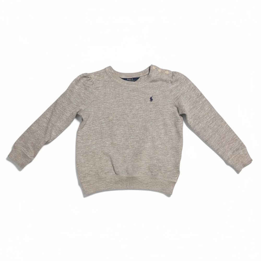 ✨ Ralph Lauren Girls’ Crewneck Sweatshirt – Shoulder Cinch & Shoulder Buttons